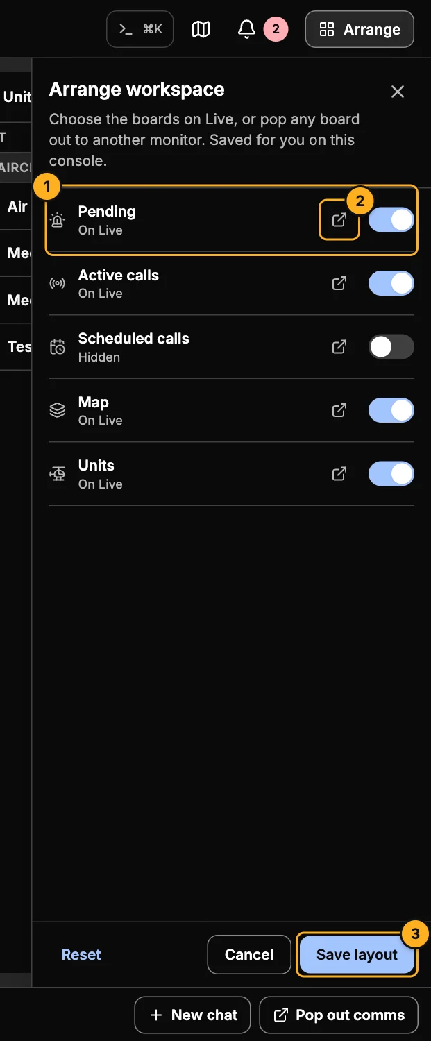 Arrange workspace