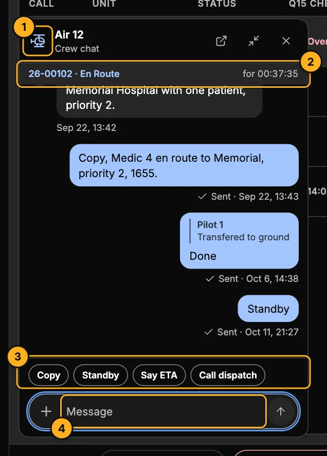 A crew chat