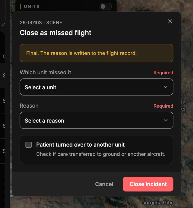 Close as missed flight
