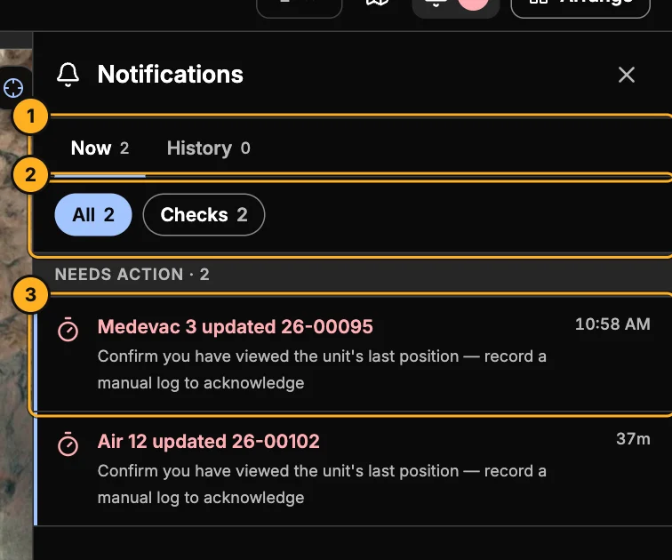 The notification center